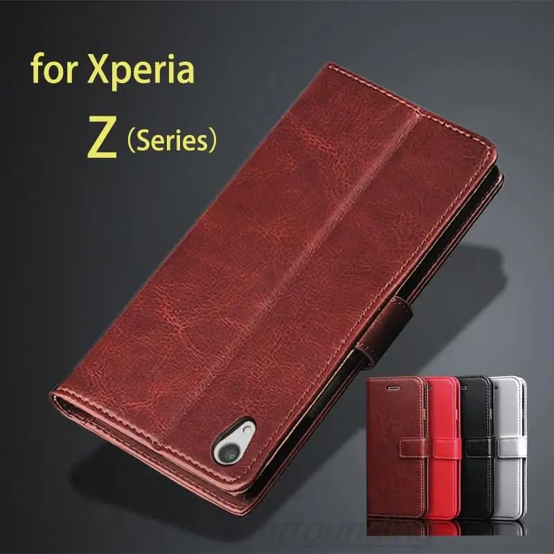 Luxury Wallet Case for Sony Xperia Z3 Z5 Premium Compact Case Flip Leather Cover Card Holder Holster Phone Fundas Coque