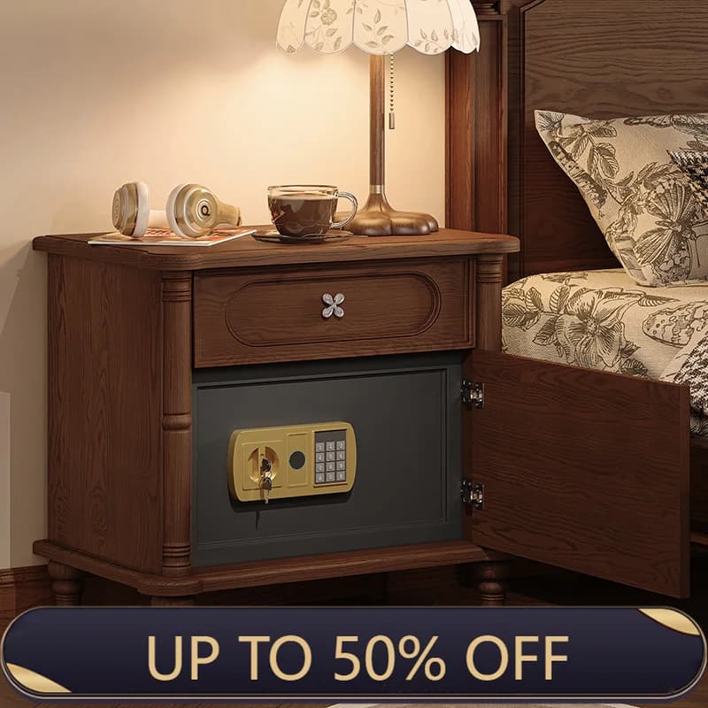 Elegant Aesthetic Bedside Table With Lock Classic Premium Italian Nightstands Modern Kawaii Mesitas De Noche Bedroom Furniture