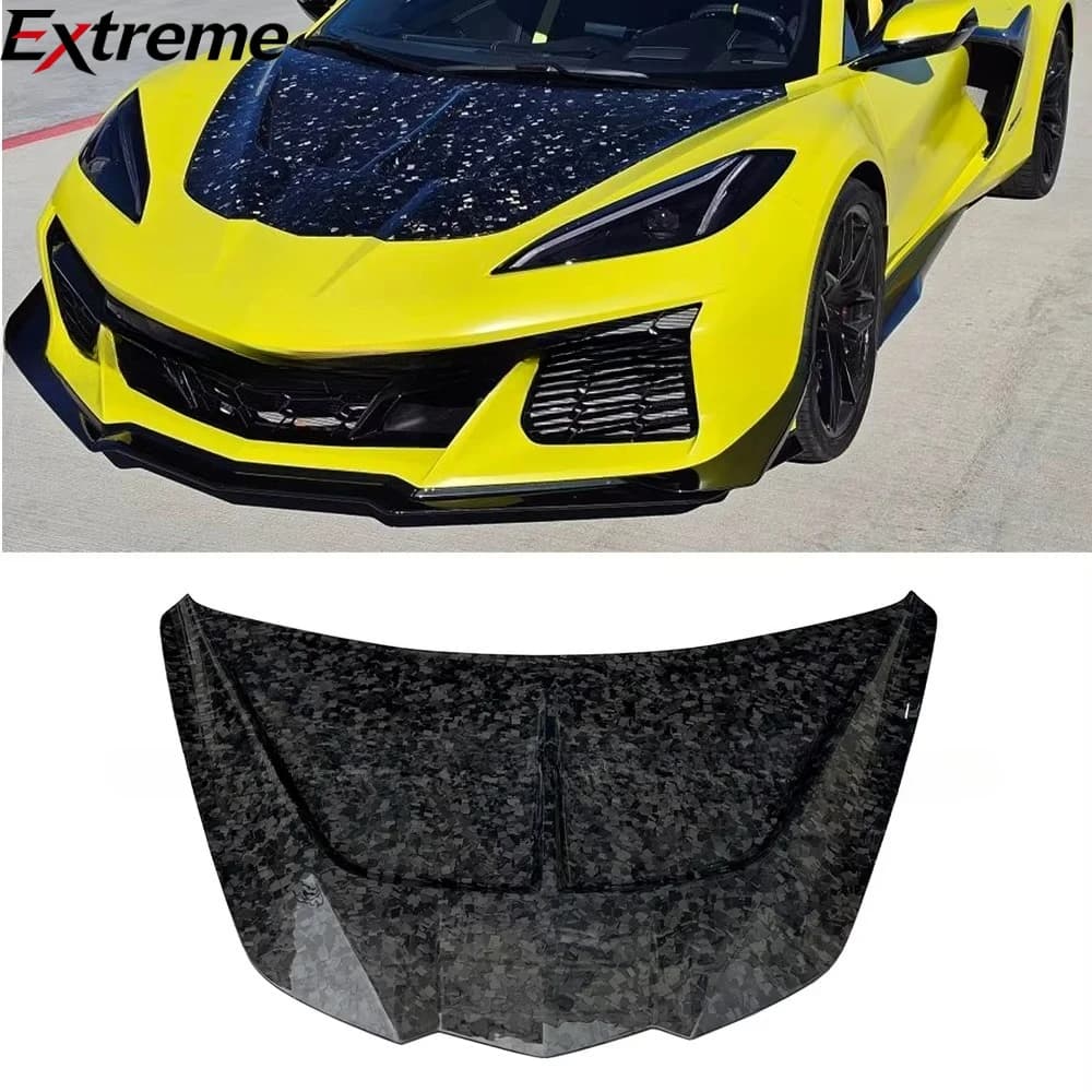 Forged Carbon Fiber Front Hood for Chevrolet Corvette C8 ST Style Bonnet for C8 Z06