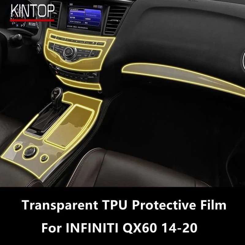 For INFINITI QX60 14-20 Car Interior Center Console Transparent TPU Protective Film Anti-scratch Repair Film Accessories Refit