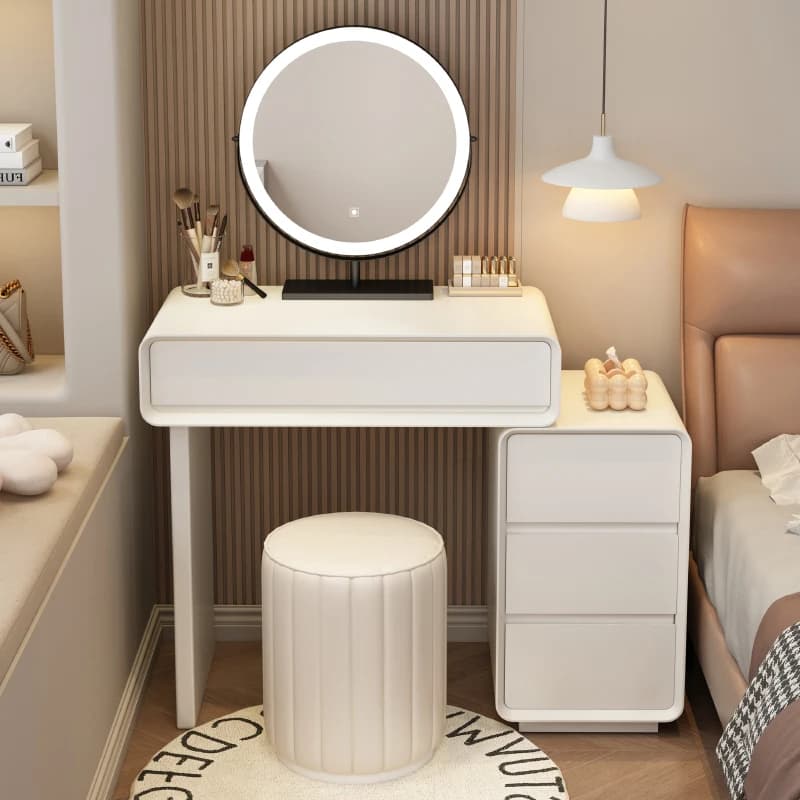Simple Hidden Vanity Table Dest Storage Small Long Solid Dressing Table White Cheap Corner Table De Coiffeuse Bedroom Furniture