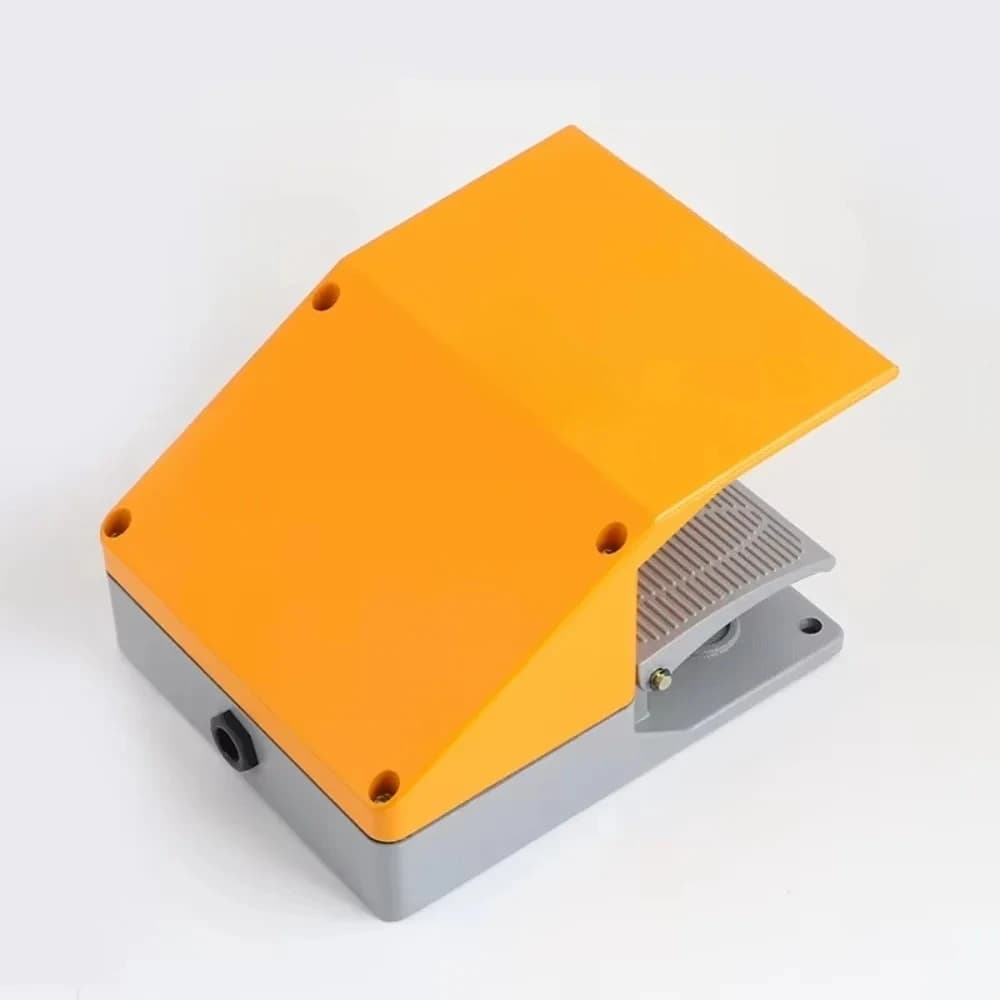 Pedal  interruptor  pie  YDT1-15  doble banda, accesorios para máquina y herramienta, carcasa  aluminio  contacto plateado, gris