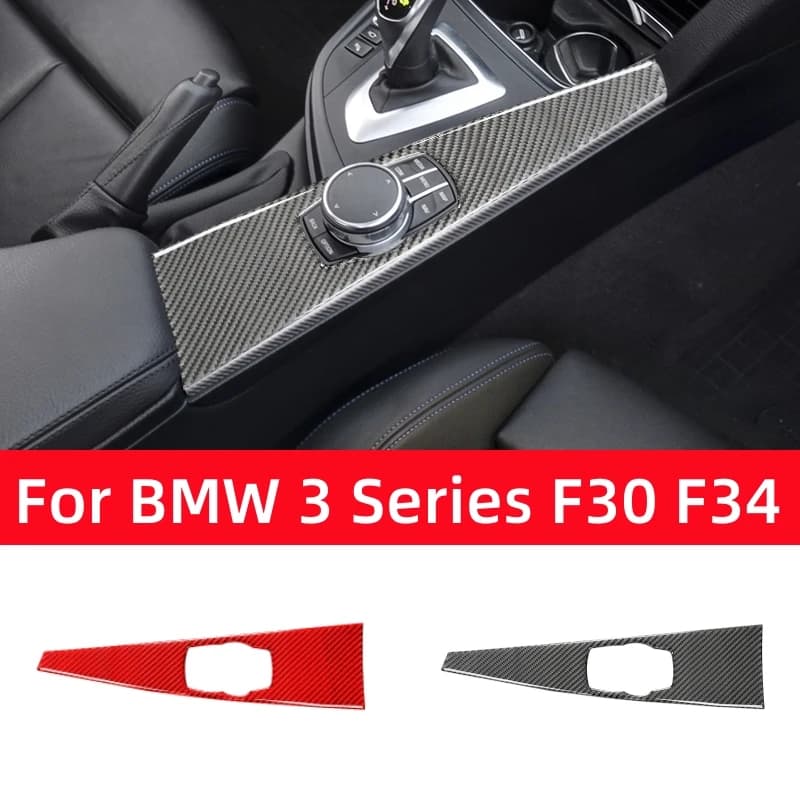 For BMW 3 Series GT F30 F34 2013-2018 Accessories Carbon Fiber Interior Car Central Control Multimedia Panel Trim Cover Stickers