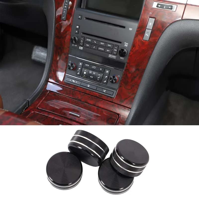 Volume Control Knob Cover Trim Car Audio Knob Decoration Ring Car Interior Accessories For Cadillac Escalade GMT926 2007-2014