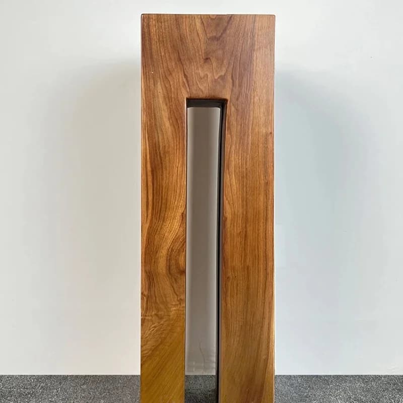 Wabi Sansan wind solid wood pier base antique square pillar home living room tea room entrance wood carving geometric retro