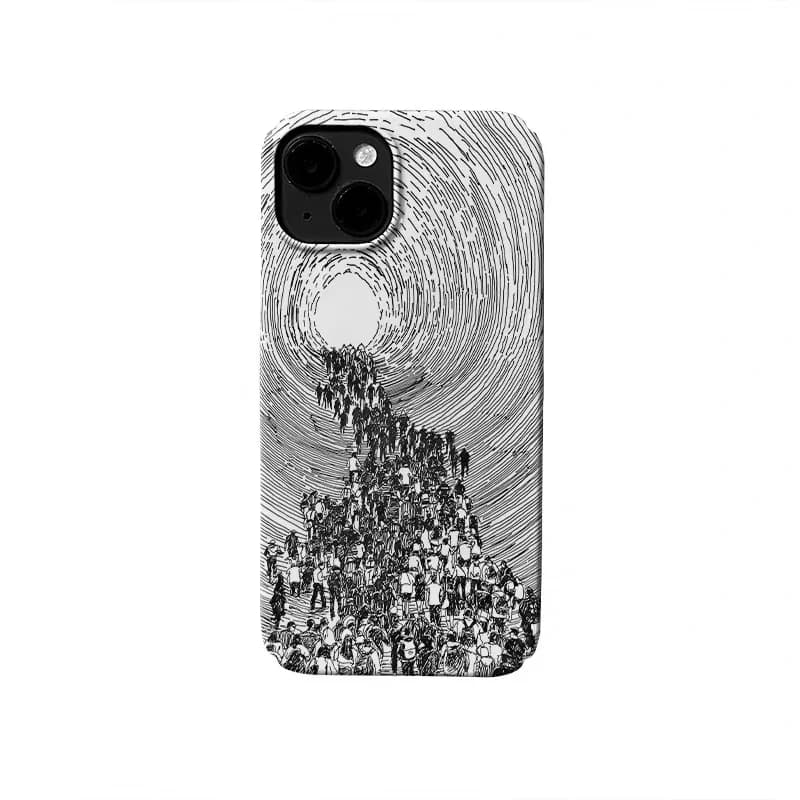 People in The Silver Vortex Phone Case for IPHONE 17 Air 16E 15 PROMAX 14 Plus 13 12 MINI 11 PRO 16Plus XR Acrylic Phone Cover
