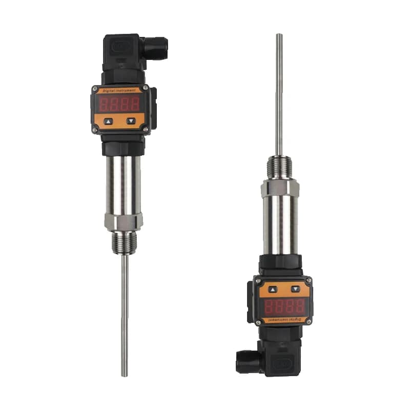 Oil Water Gas Temperature Sensor RS485 LED Thermal Resistance PT100 Hirschmann Insertion Integrated Temperature Transmitter