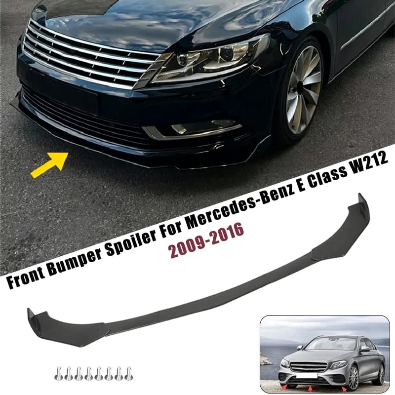 Sport Front Bumper Splitter Spoiler Lip For Mercedes-Benz E Class W212 2009-2016 5Pcs Adjustable Sectional Car Tuning Body Kit