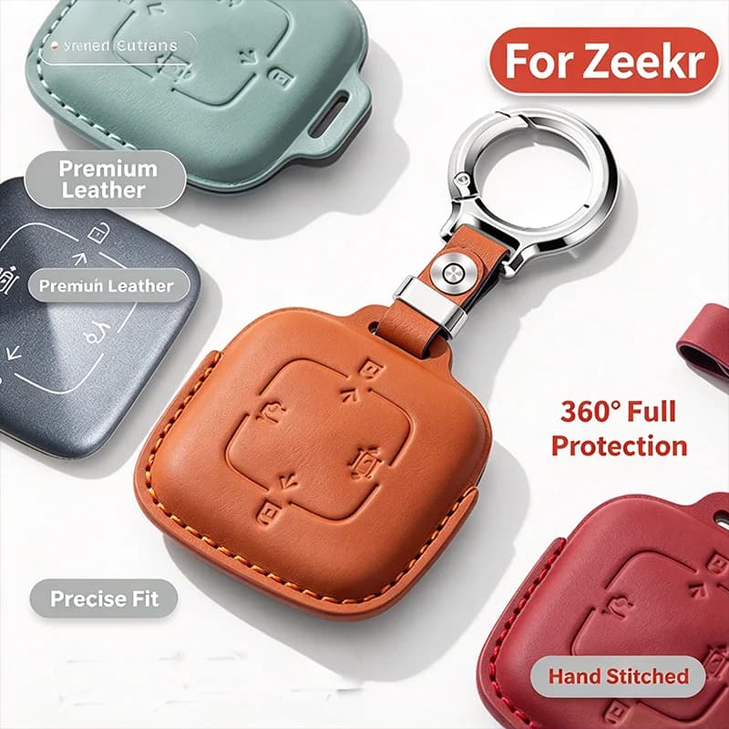 For Zeekr 001 007 7X Bluetooth Smart Key Case Cover Shell Buckle Keyring Car Accessories Men Women