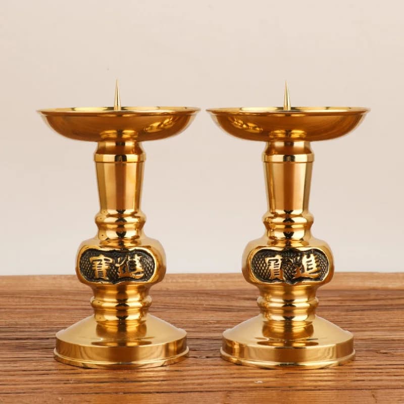 Brass , stands weddings, a pair of candle holders for worship and Buddhist offerings