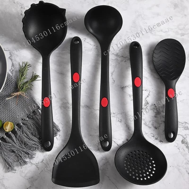 Silicone kitchenware set, silicone spatula, high temperature resistance, spoon, large colander, new face spoon.