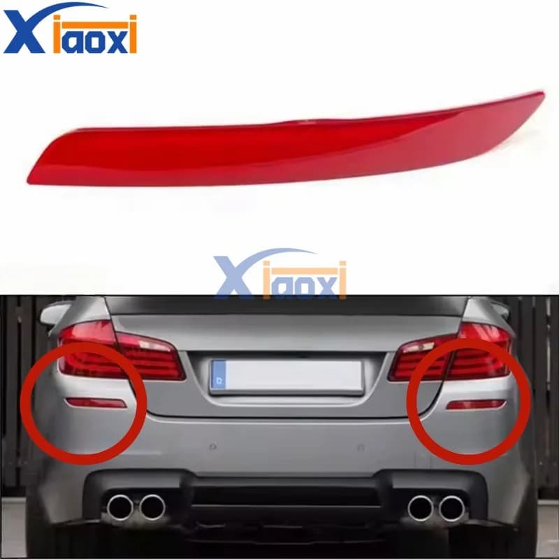 For 2010-2013 528i 528iX 535i 535iX 550i 550iX, Hybrid 5 (F10) Rear Bumper Reflector Warning Reflective 63147203237 63147203238