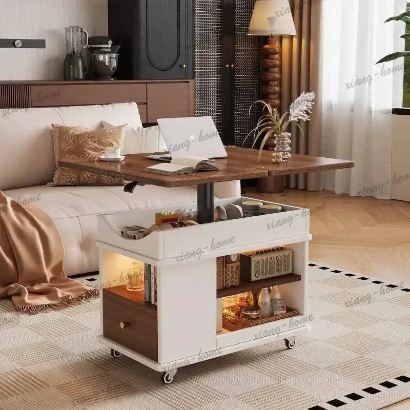 Factory Direct Drawer Style Coffee Table Decoration Designer Minimalist Storage Coffee Table Black White Space Meuble Salon Furn
