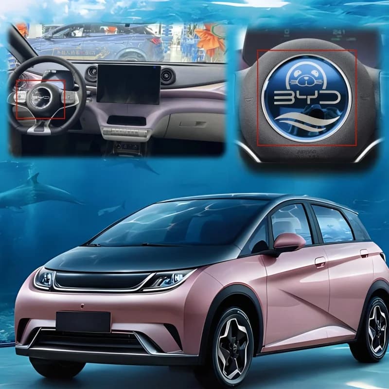 Car Internal Decorative Accessories For BYD Atto Seagull Dolphin Seal Steering Wheel Metal Protective Cover Stainless Modified