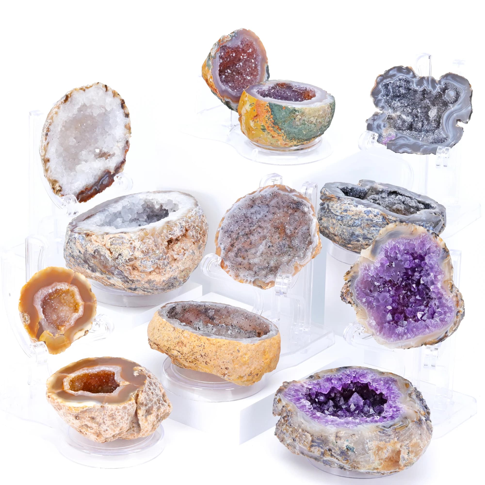 Natural Thunder Egg Raw Ore Agate Amethyst Geode Quartz Cluster Crystal Healing Specimen Home Decoration Gift