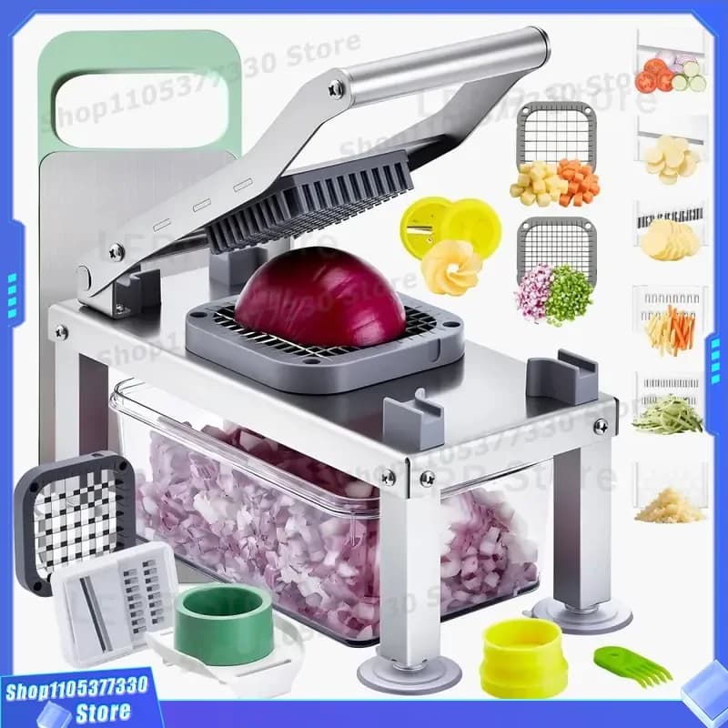 9 in 1 Vegetable Chopper Multi Functional Food Slicer Dicer Grater Kitchen Tool for Onion Potato Carrot Salad Prep Cutter