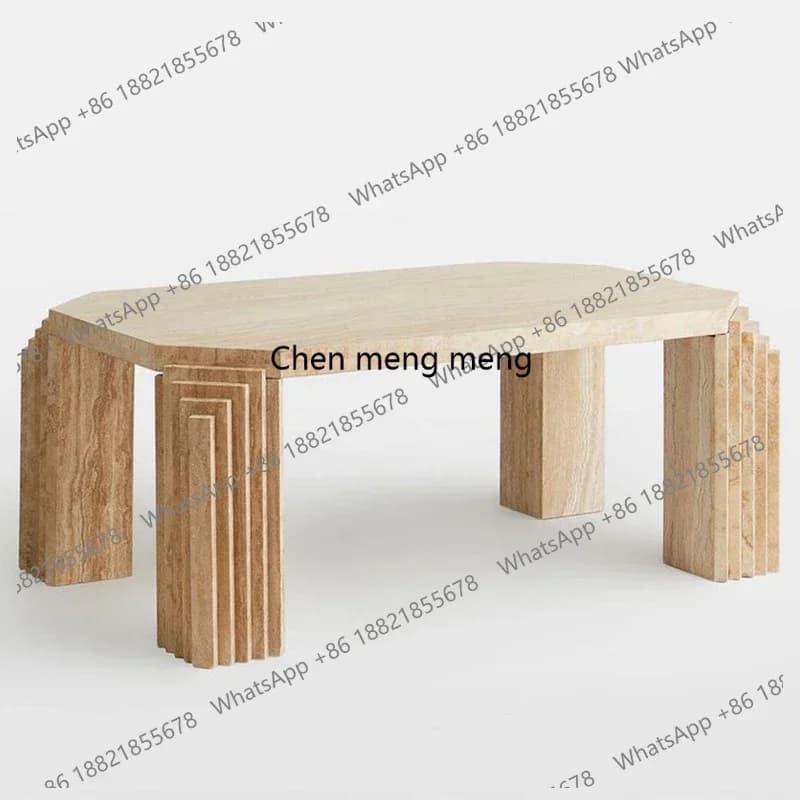 Wabi Sand Wind Natural Travertine Coffee Table Modern Simple Home Living Room Coffee Table Z136