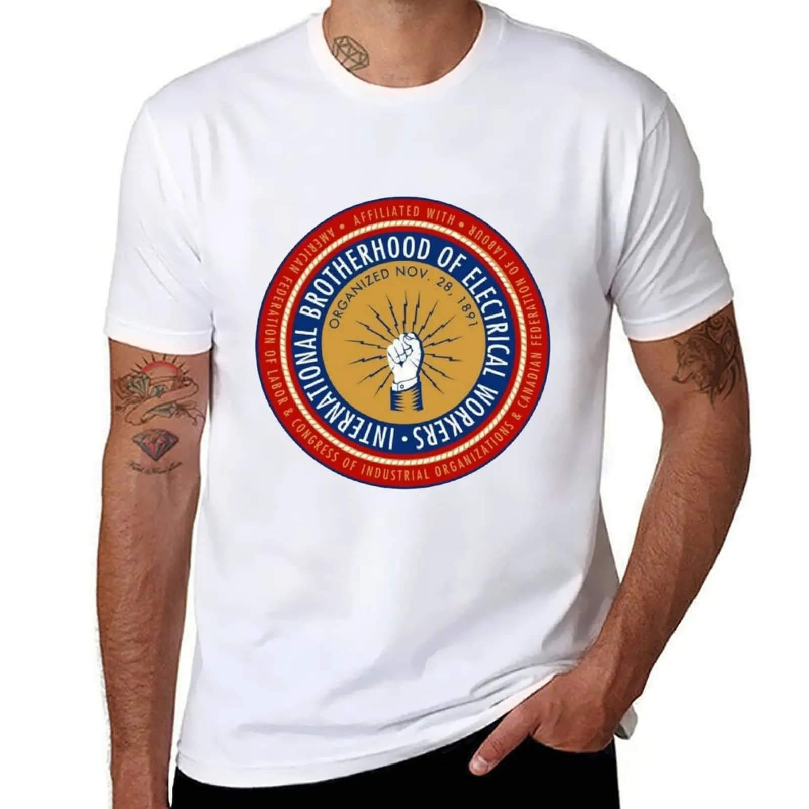 IBEW electrician T-Shirt cotton t shirts high quality t shirt man designer T-Shirt