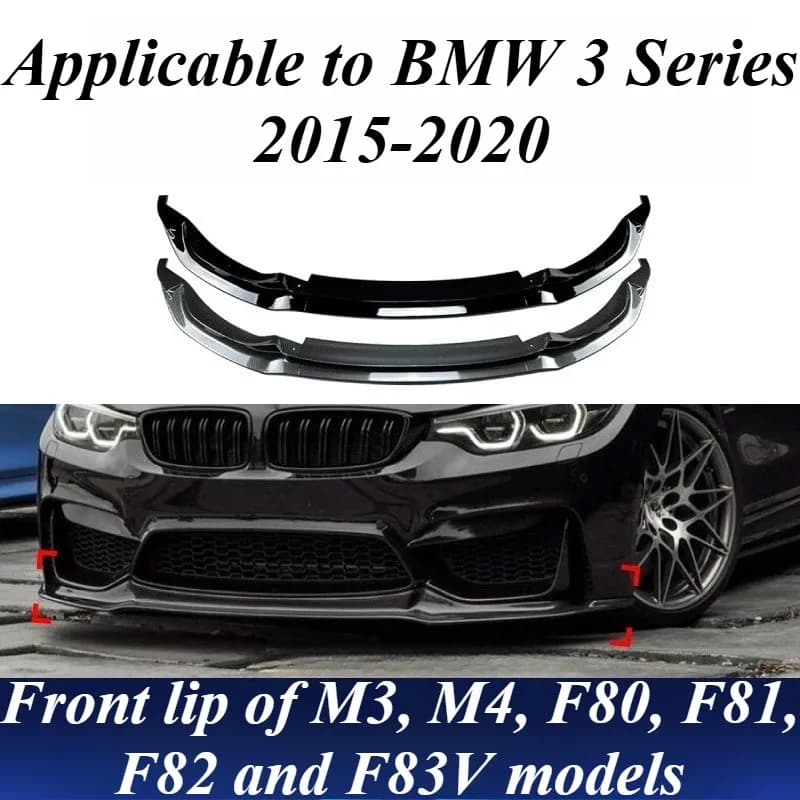 For BMW 3 Series 4 Series M3 M4 F80 F82 F83 2015-2020 Front Bumper Lip Spoiler Plastic Protection Styling Body Kit Exterior Part