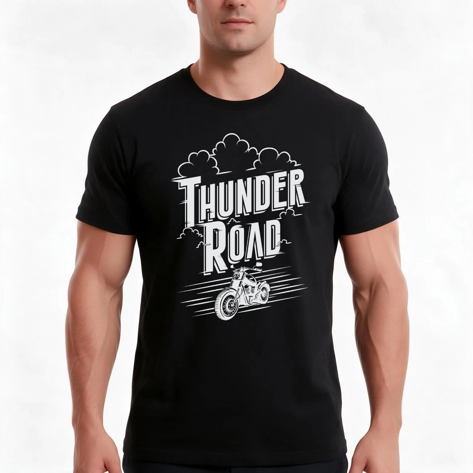 Thunder Road Dark Version T-Shirt, Summer Casual Cotton Tee, Oversized Streetwear Tops, Vintage Graphic Print, Unisex Men Women
