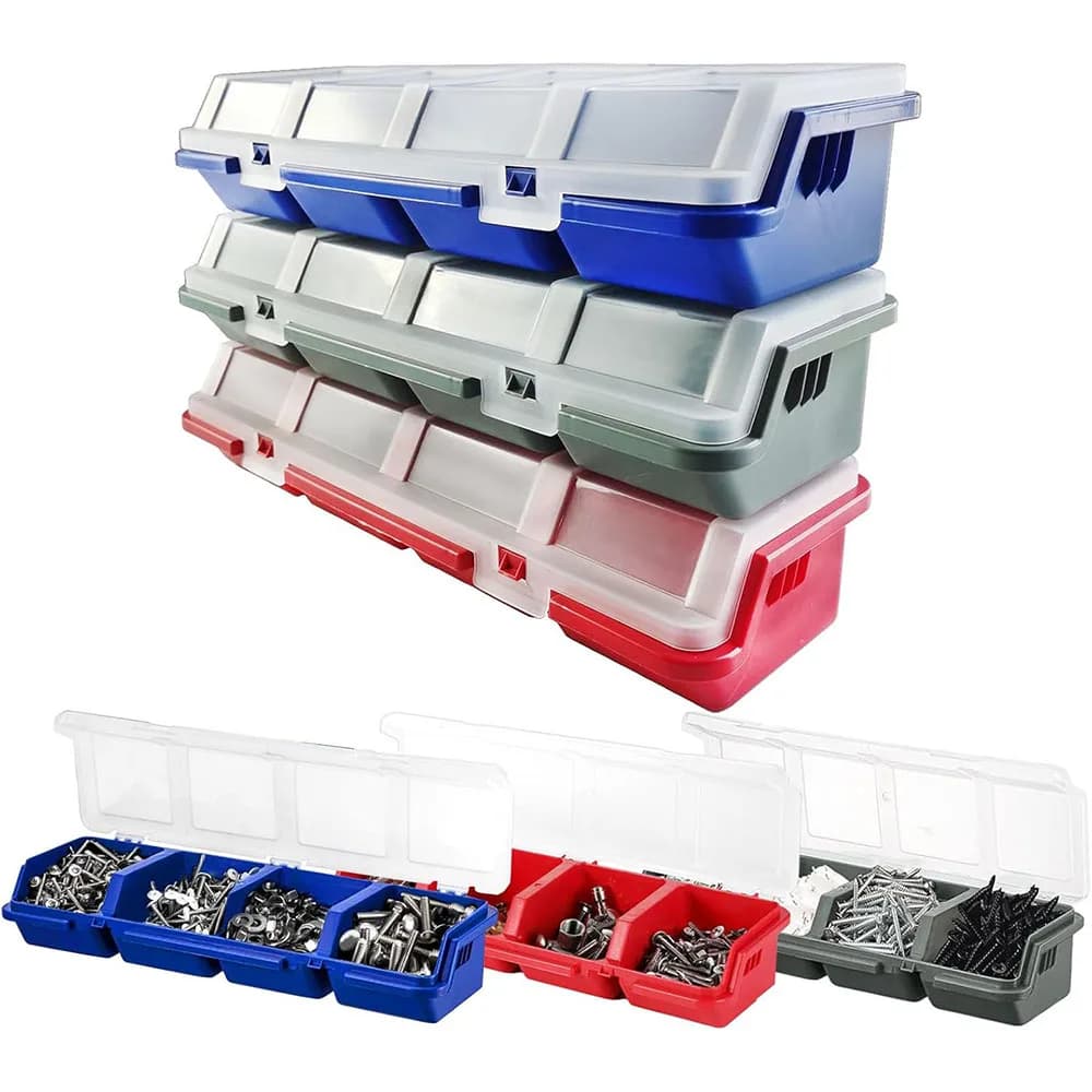3 PCS Screw Organizer Boxs with Lids,Hardware Tool Box Plastic Parts organizer Bin with Locks,Suitable for Home,Car Repair Shop