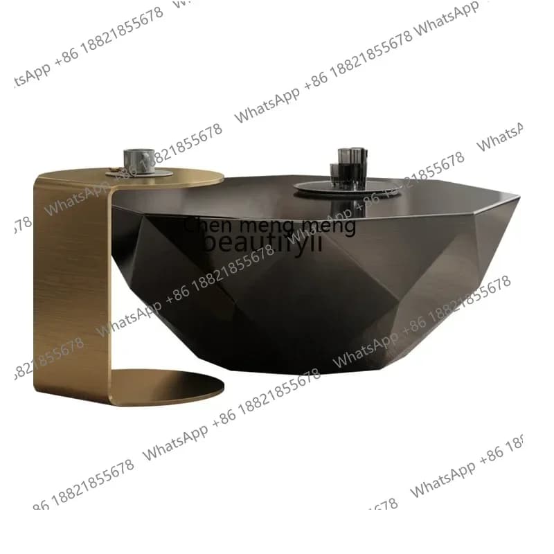 D178  Coffee table high-end special-shaped living room home light luxury designer black modern simple stainless steel