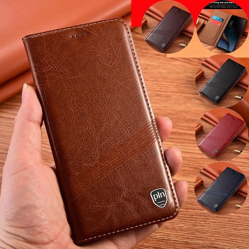 Slim Genuine Leather With Card Slots Flip Phone Cover For iPhone 16e 15 Pro Max 14Plus 13 Mini 12 Pro 11 XR Xs Max SE 6 7 8 Plus