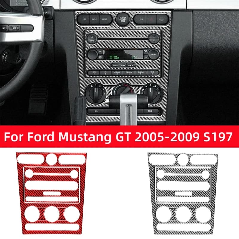 For Ford Mustang GT 2005-2009 S197 Accessories Carbon Fiber Interior Car Center Console CD Panel Sticker Trim Frame Cover Decal