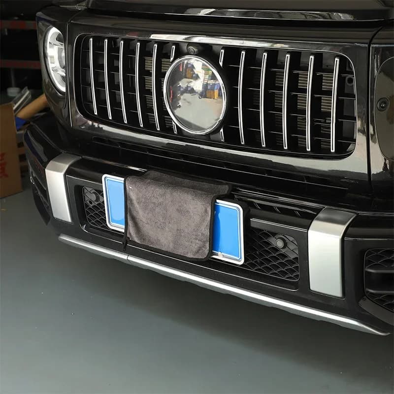 For Mercedes Benz G Class W463 G63 2019-2024 ABS Silver Front Bumper Decorative Cover Cover Car Accessories
