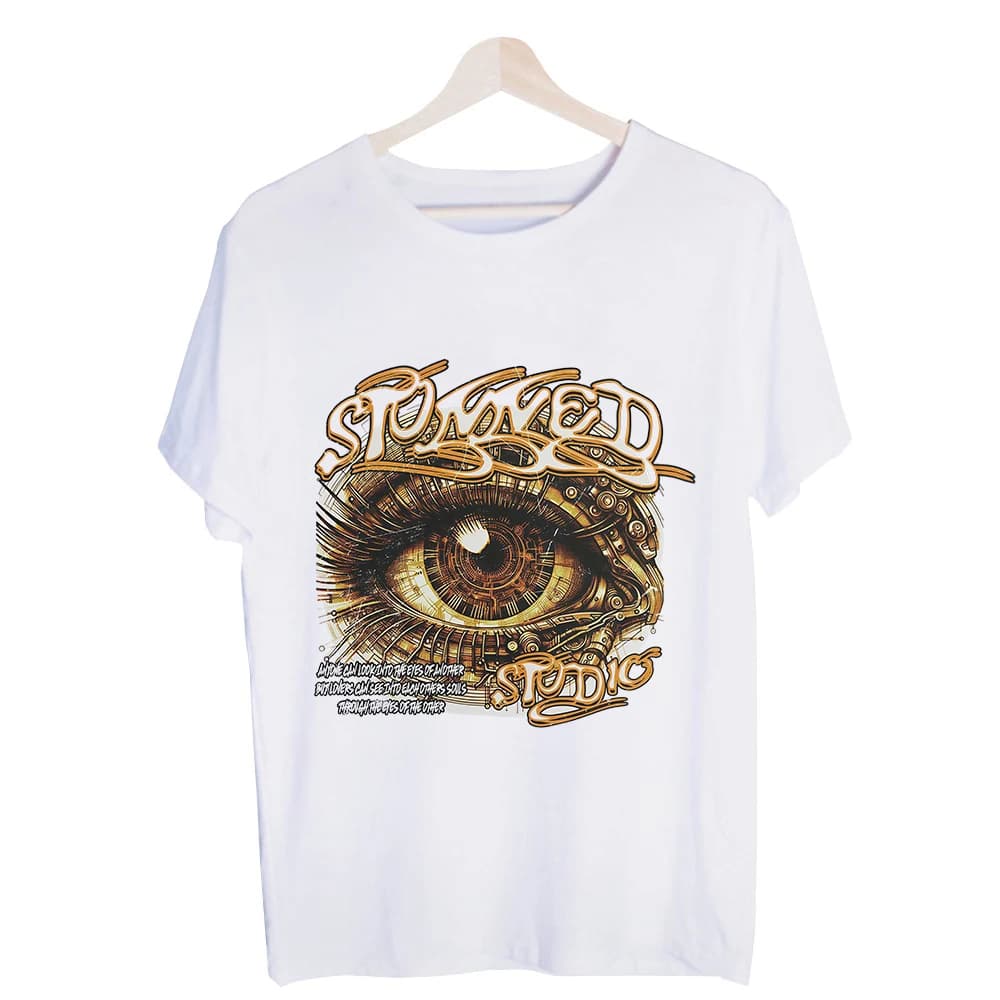 Men's Mechanical Eye Graphic Tee, Short Sleeve Crew Neck T-Shirt for Streetwear and Casual Outfits