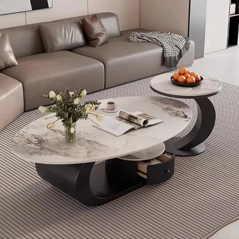Room Decor Large Size Coffee Table Glamour Unique Modern Effect Lounge Aesthetic Coffee Table Standing Couchtisch Home Products