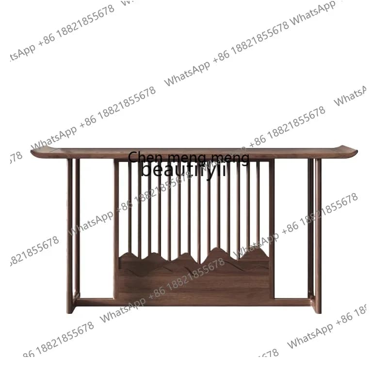 D178  Chinese-style black walnut entrance table, solid wood strip case entry foyer is customized against the wall entrance table