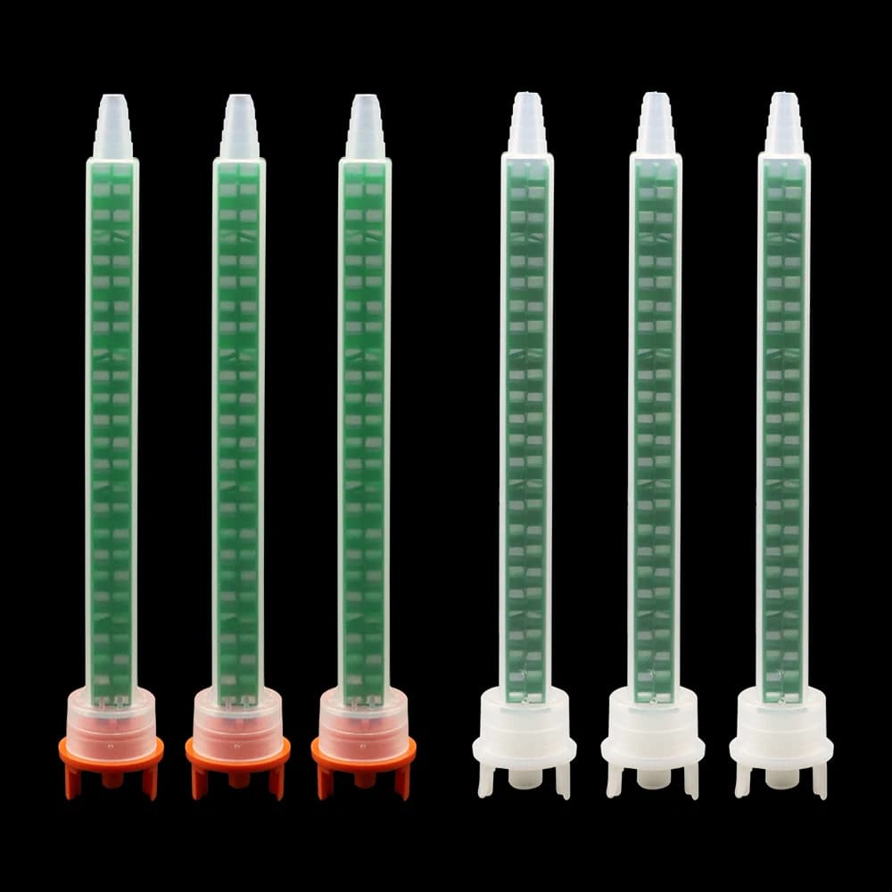 20Pcs Square Static Mixing Nozzle MFQX8-24 Epoxy Resin Mixing Nozzle 1:1 10:1 Mixing Tube for Two-Component AB Glue Gun Mixer