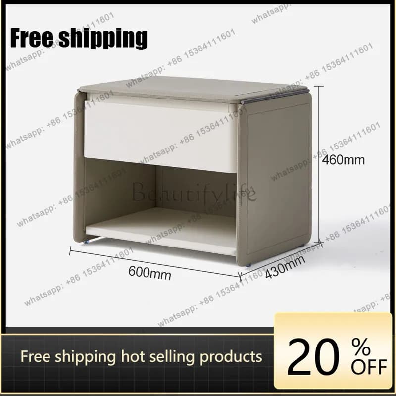 LD Italian minimalist bedside table designer hollow bedroom bedside table