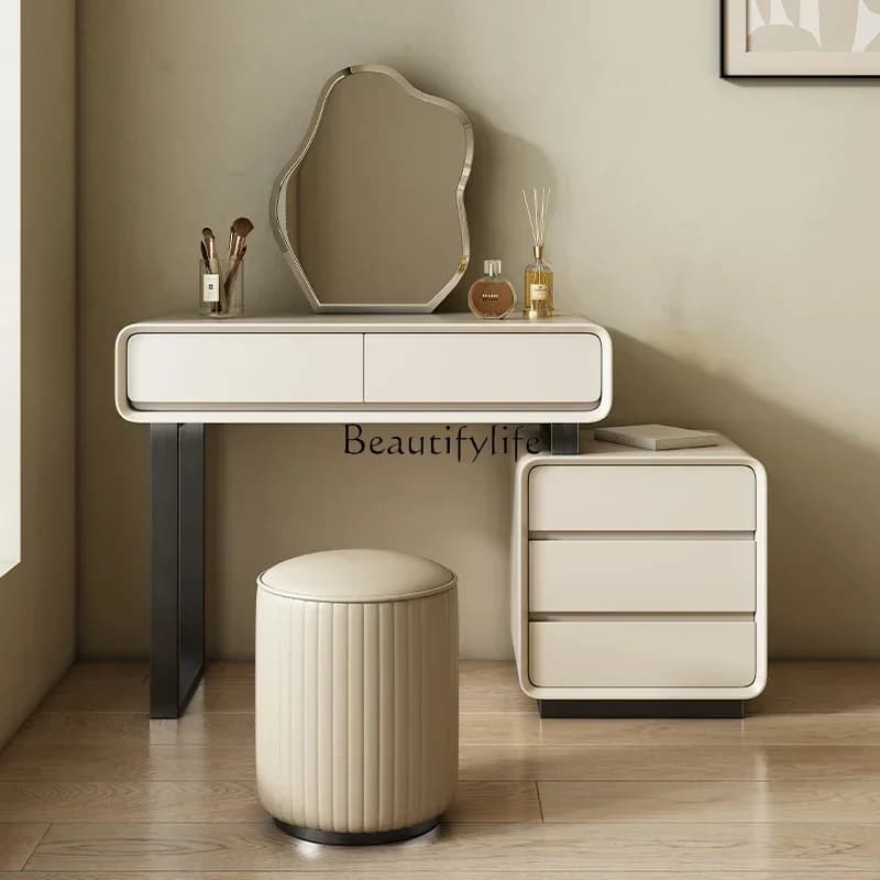 LJY*Mini solid wood paint dressing table master bedroom modern simple light luxury high-end makeup table