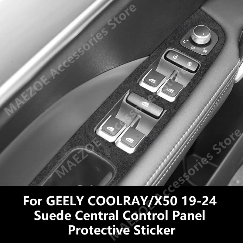 For GEELY COOLRAY/X50 19-24 Suede Central Control Panel Protective Sticker,Car Interior Decoration Modification Accessories