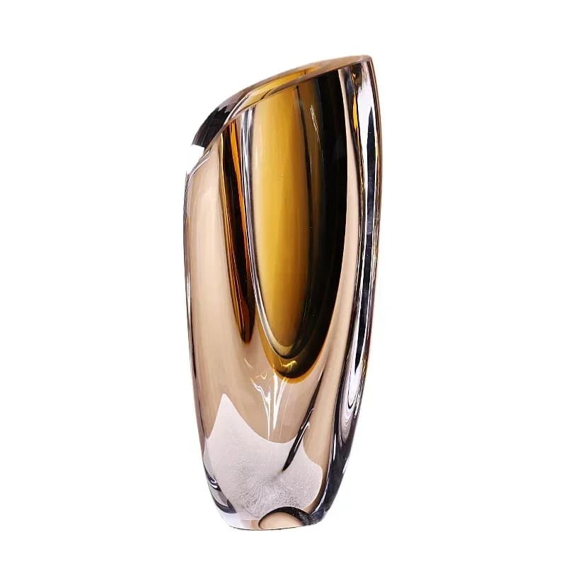 Modern simple light luxury thickened glass vase high sense living room vase creative water green plants flower ornament
