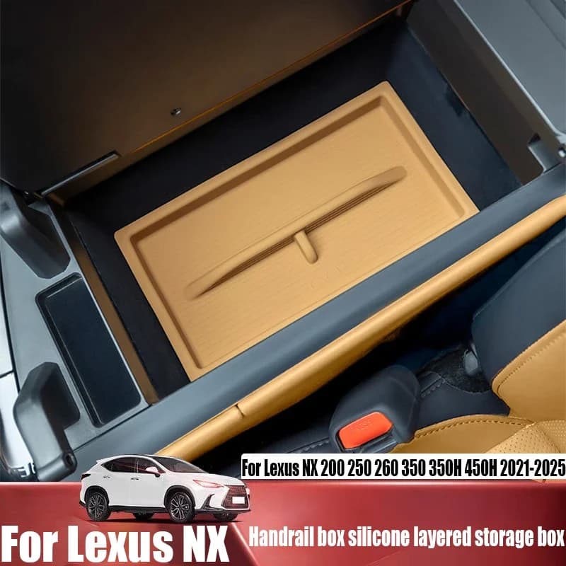 For Lexus NX 200 250 260 350 350H 450H 2021 Silicone Double Layer Center Armrest Storage Box Organizer Tray Insert Accessories