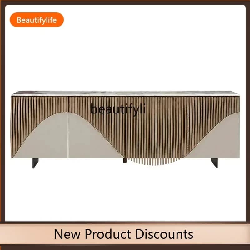 X  F109 Light luxury solid wood dining side, locker, living room against the wall, high-end storage, villa entrance cabinet