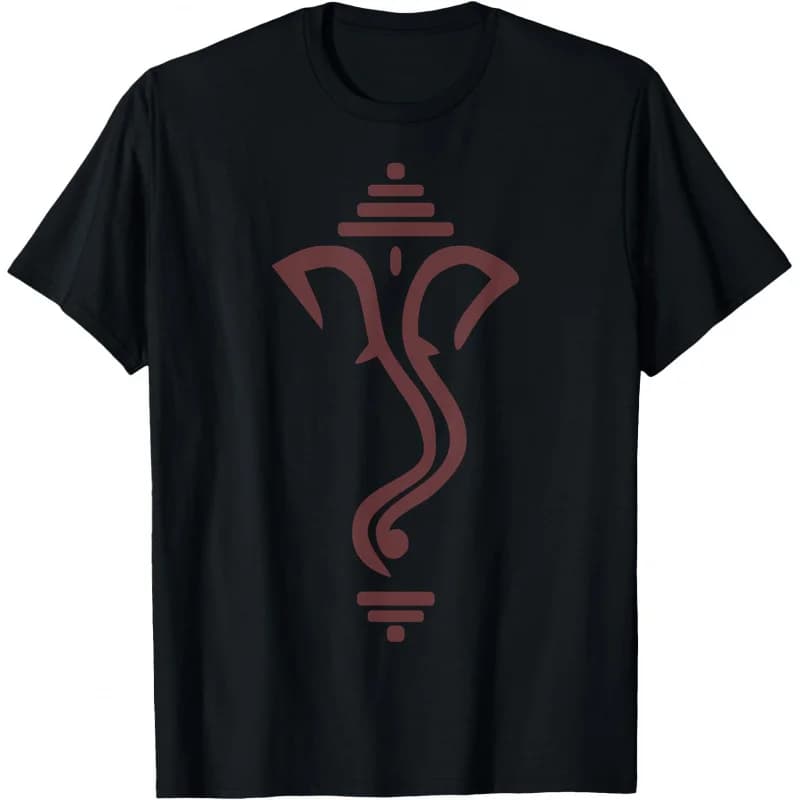 0413 Elephant Om Yoga Ganesha Indian God Ganesh Gift T-Shirt Hindu Mythology print Short Sleeve Graphic clothes All size tops