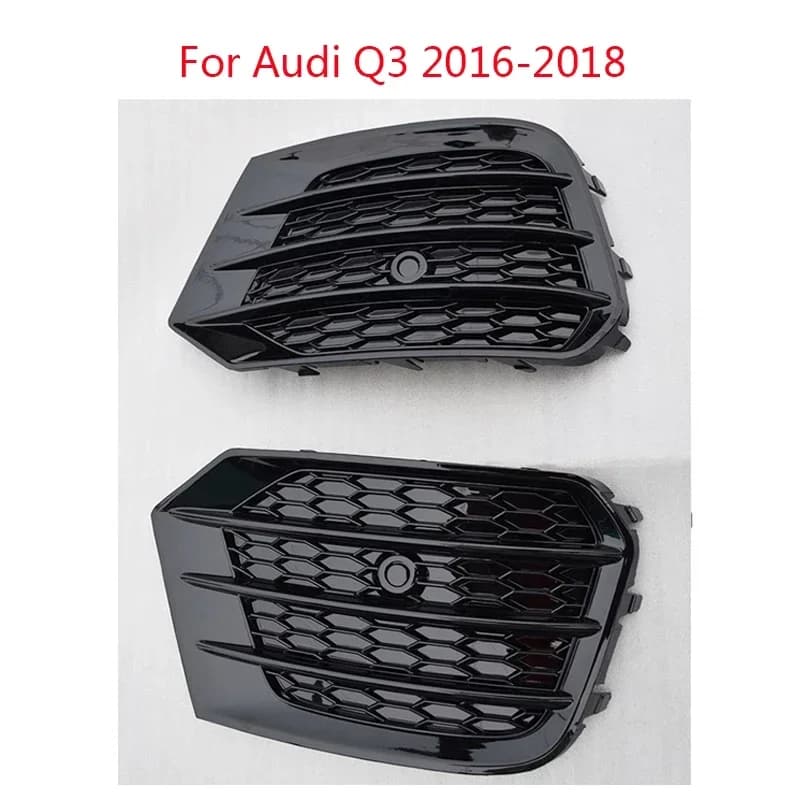 For Audi Q3 2013-2018 2PCS Suitable Fog Lamp Grille Left And Right Car Front Bumper Fog Lamp Grille ABS Material