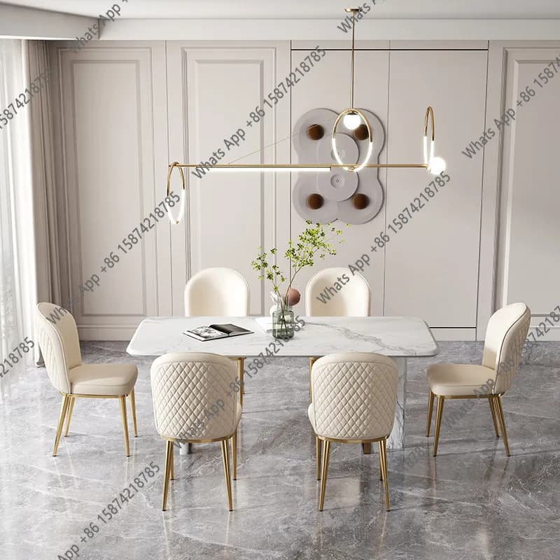 Bn Italian Light Luxury Dining Chair Modern Simple Home Backrest Stool Stainless Steel Hotel Designer Chair