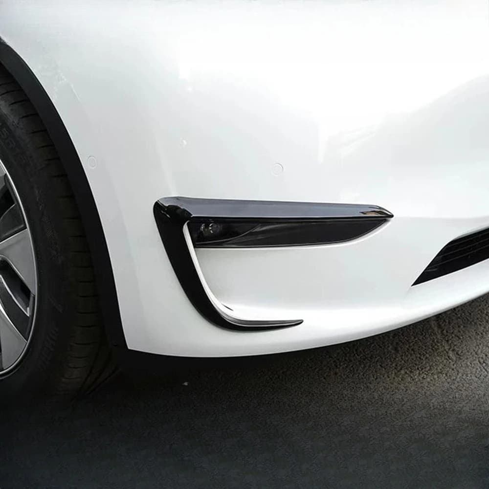 Front Fog Light Trim Eyebrow Spoiler Cover  for Tesla Model Y 20-24 Fog Lamp Frame Blade Trim Exterior Decoration Accessories