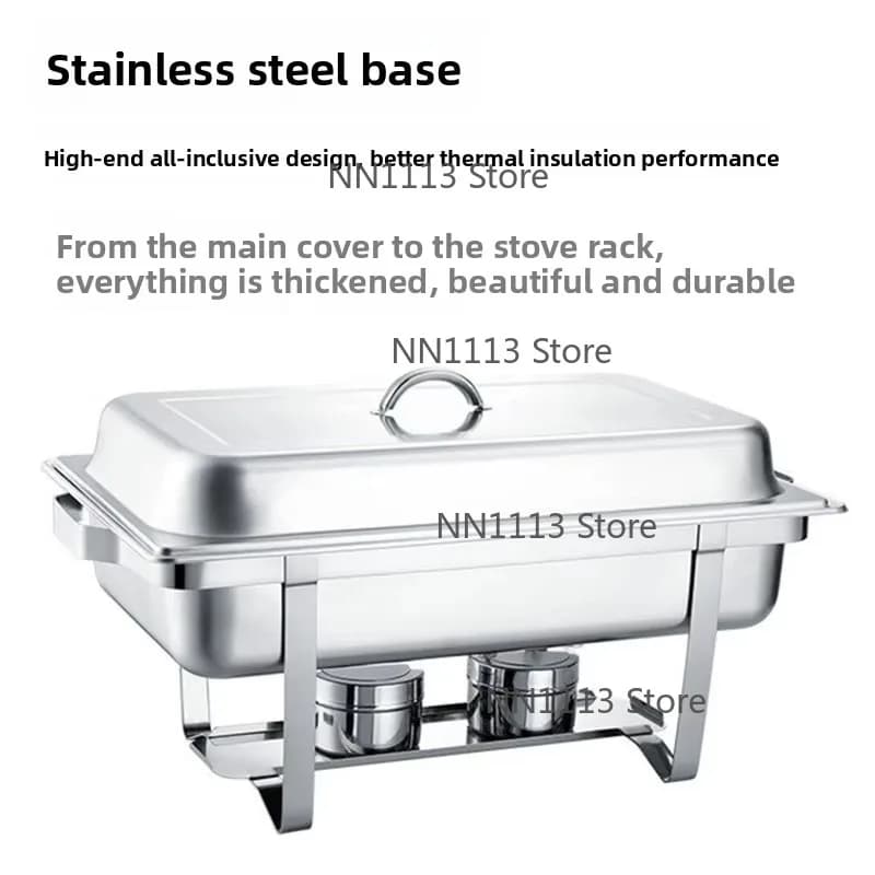 Buffet Stove Stainless Steel Rectangular Hotel Insulation Basin Self-Service Snack Breakfast Boiler Model 433 Energy