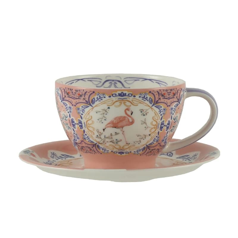 London Pottery 300ML flaming mug dish ceramic coffee cup Unusual tea Pair pottery tea cup set porcelain Cups and saucers