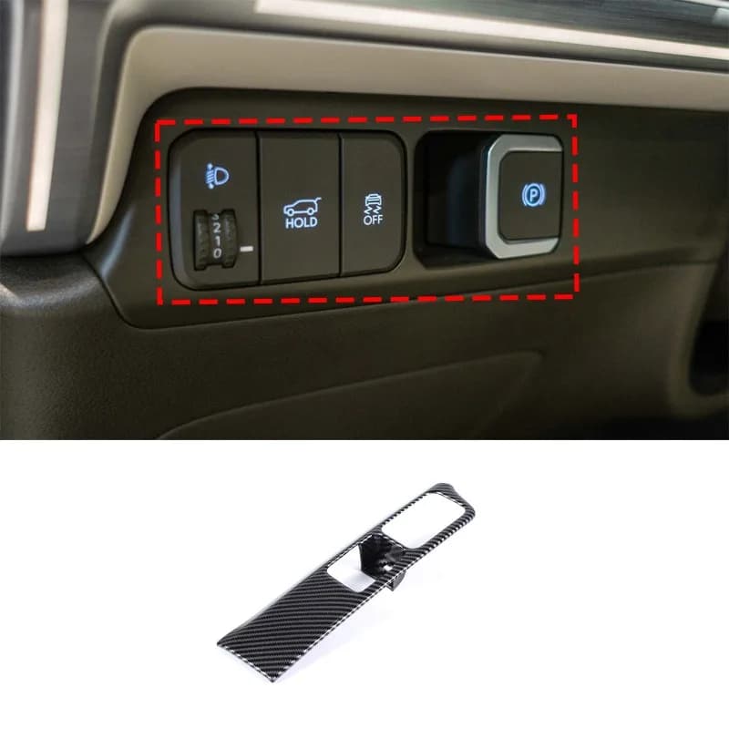 For Hyundai Santa Fe MX5 2023-2024 ABS Carbon Fiber Car Headlight Switch Control Cover Trim Interior Car Accessories