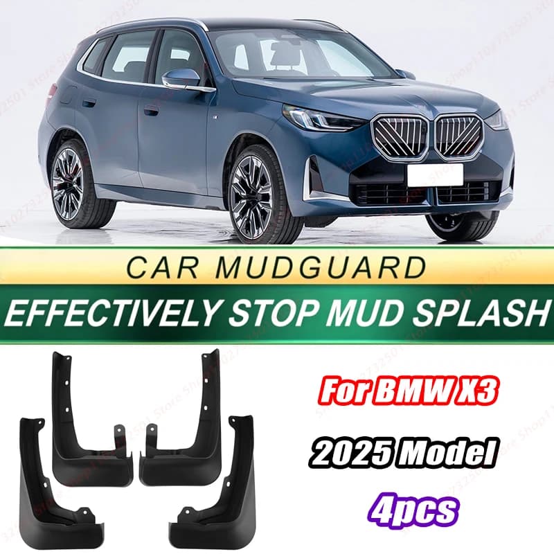 For BMW X3 2025 Model 4PCS Front Rear Mud Flaps Splash Guards Fender Mudguards Auto Accessories