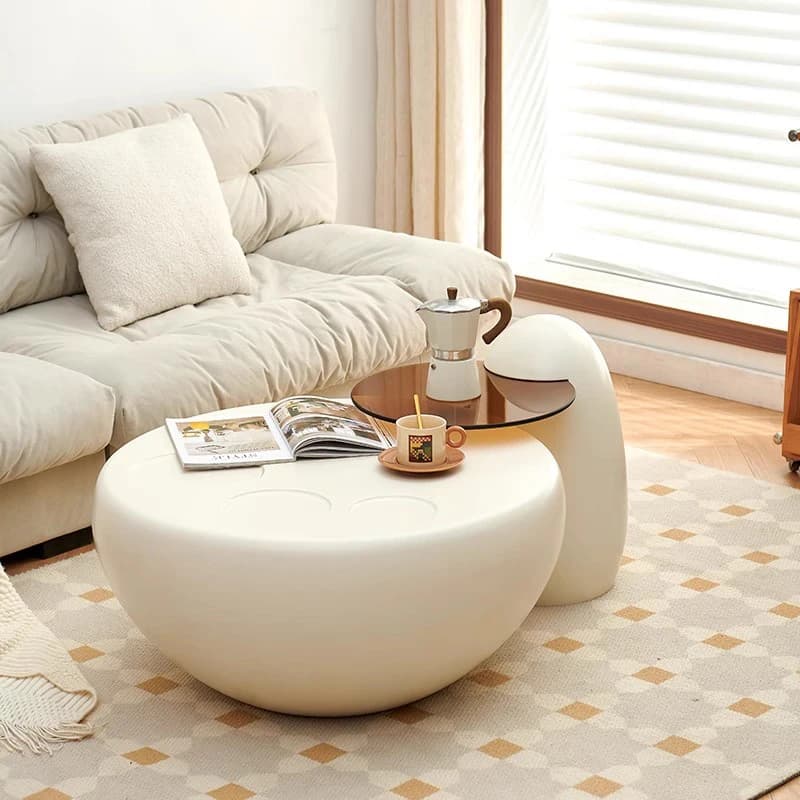Modern Circle White Coffee Table Luxury Marble Nordic With Stools Coffee Table Minimalist Mini Wohnzimmer Tisch Table Furniture