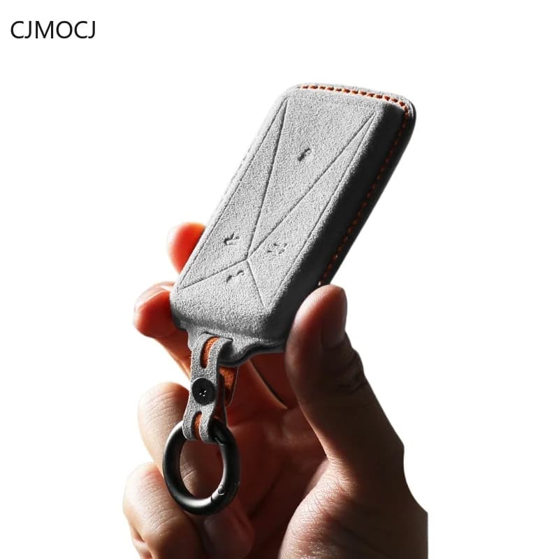 Suede Key Fob Case for AVATR, Premium 3D Bluetooth Remote Control Car Key Cover with Leather Keychain Keybag