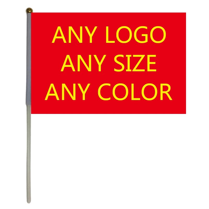 Xvggdg Custom Hand Flag 14*21cm or 20*30cm Hanging Flag Any Logo Any Design Polyester Material Customize Hand Waving Banner